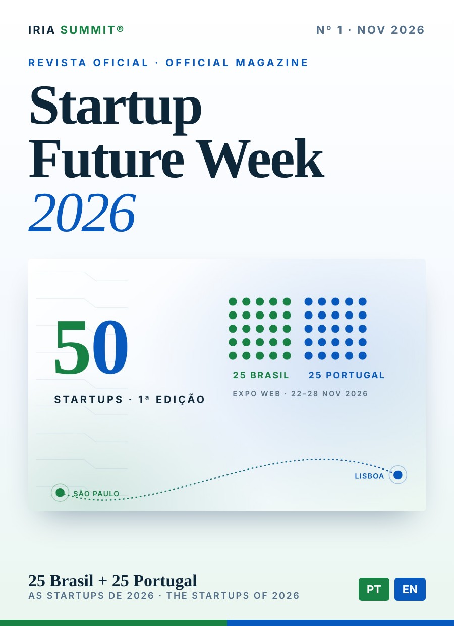 Capa da revista oficial da Startup Future Week 2026